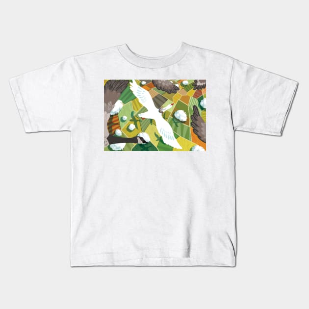Nils With Wild Geese Kids T-Shirt by beesants